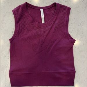 Athleta Cropped Tank Top Size XXS/XS Color Sangria